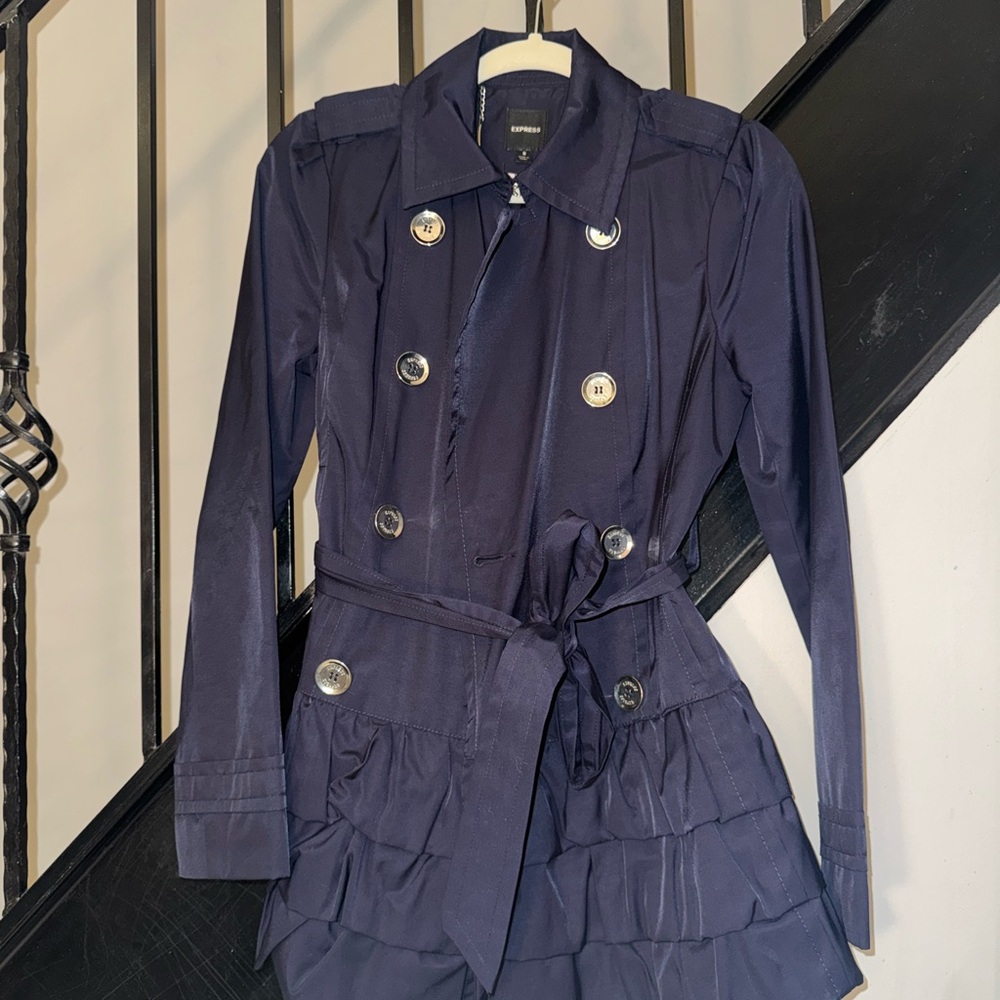 Express Navy Trench Coat with Belt
